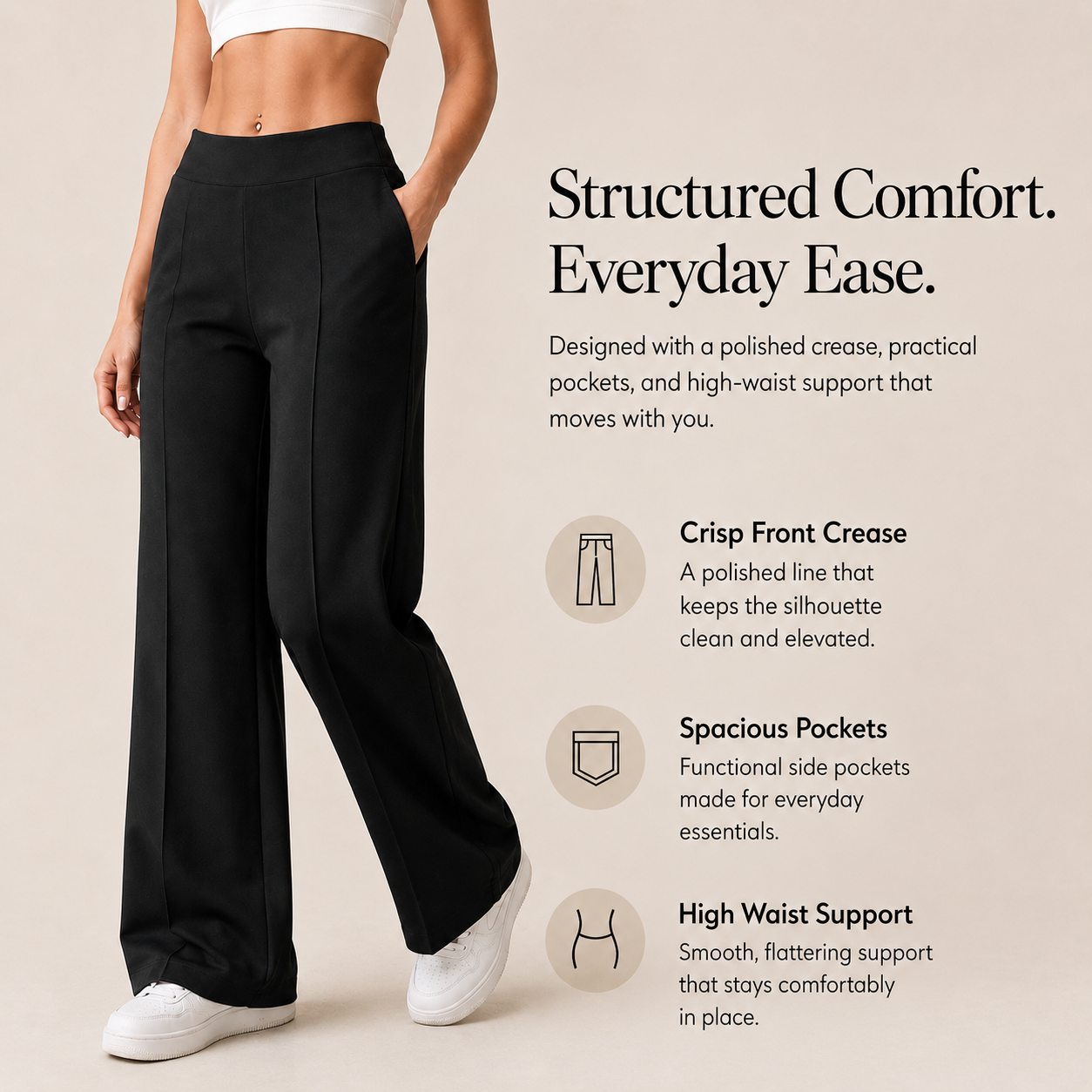 High Waist Wide Leg Pants